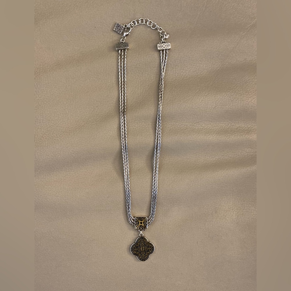 Brighton Necklace with Silver and Gold Medallion